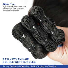 VQQSWAN Raw Bundles no shedding double weft for durable wear.