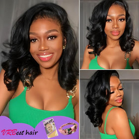 VRBest 150 density body wave looks dramatic yet manageable and light on the head.