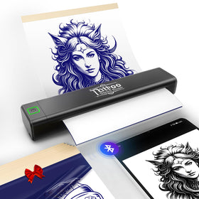vretti P84 tattoo stencil printer front view, compact for on-the-go studios.