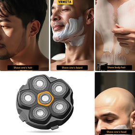 VRMETA 6Blade contour adaptive shaving follows head and face curves