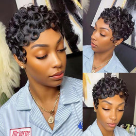 VRZ Pixie Cut Wig daily wear look for home or outings.