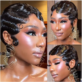 VRZ pixie cut human hair wig offers easy styling and comfortable wear.