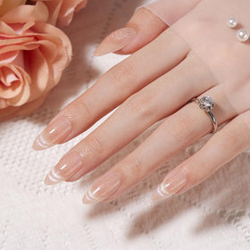 VSALON Almond Medium Press On Nails easy removal after warm water soak