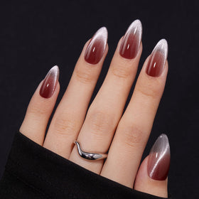 VSALON Almond Medium press-on nails removal method using warm soapy water