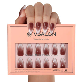 VSALON Almond Medium press-on nails reusable design for multiple uses
