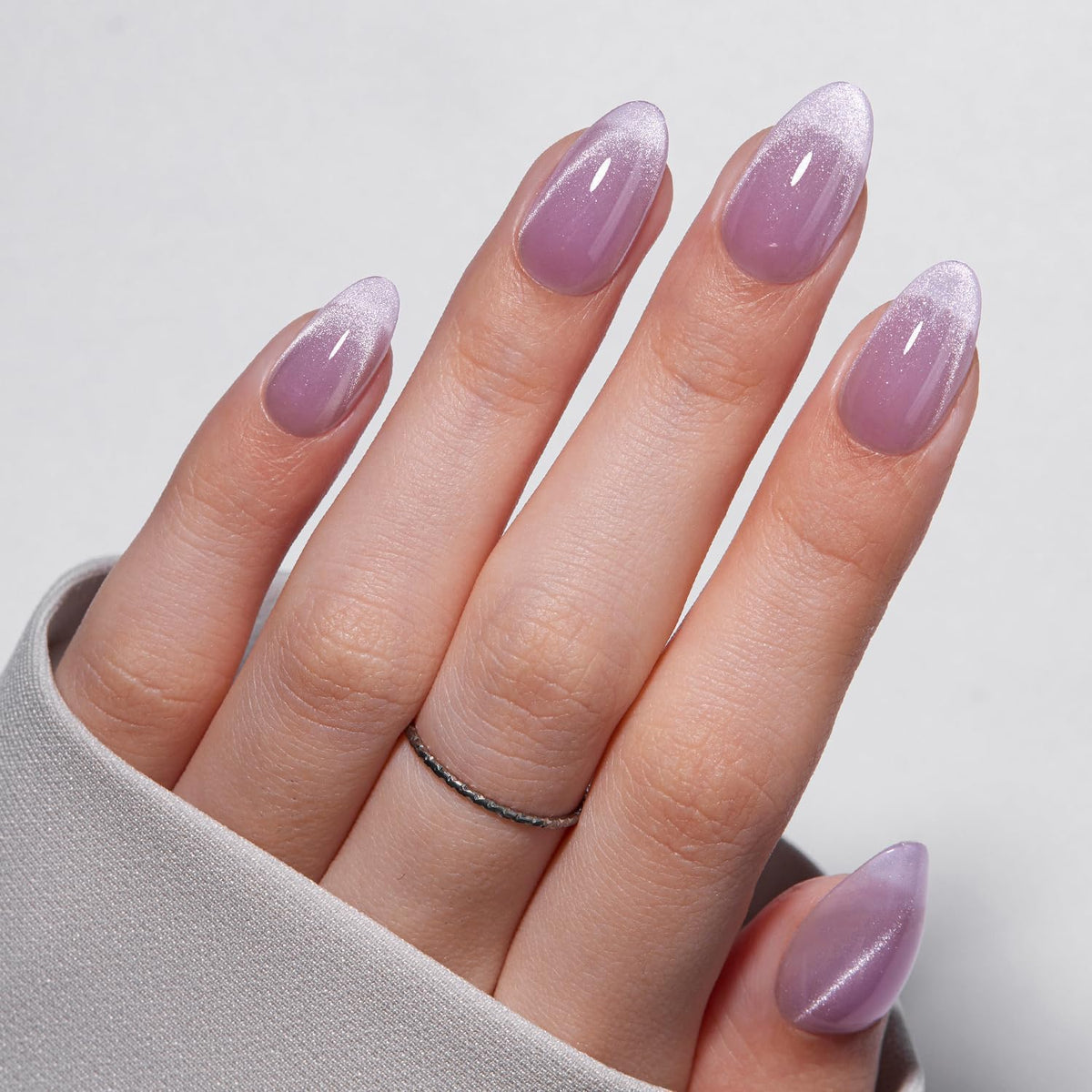 VSALON almond press-on nails pastel purple ombre color swatch for selection