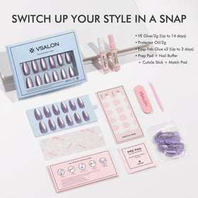VSALON bonus cuticle oil nourishes cuticles during wear.