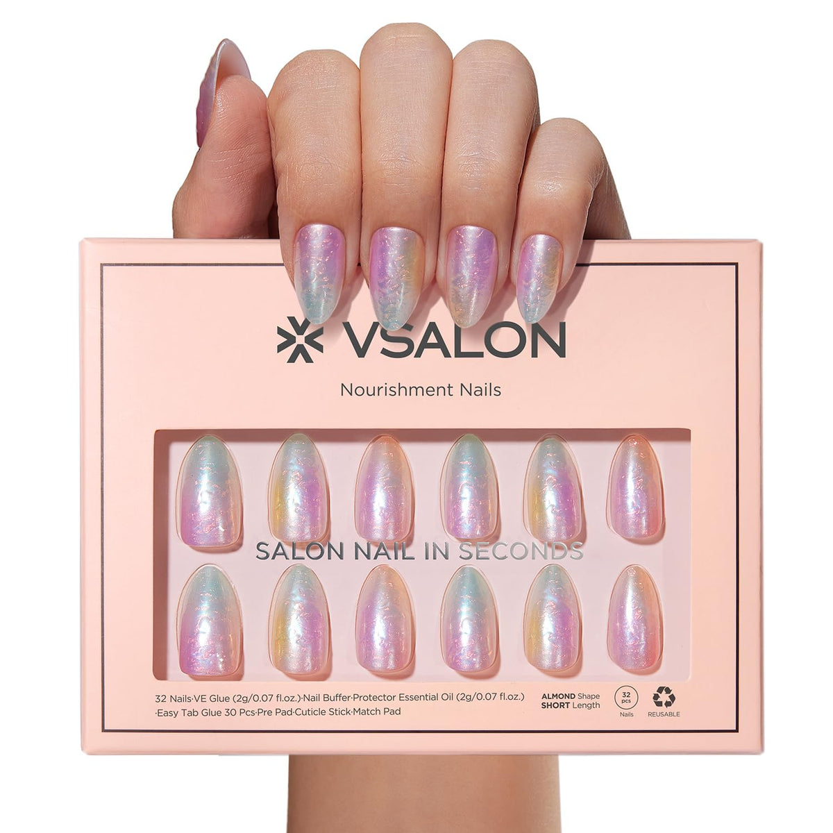 VSALON Glue and Cuticle Oil Kit supports easy adhesion and gentle nail care