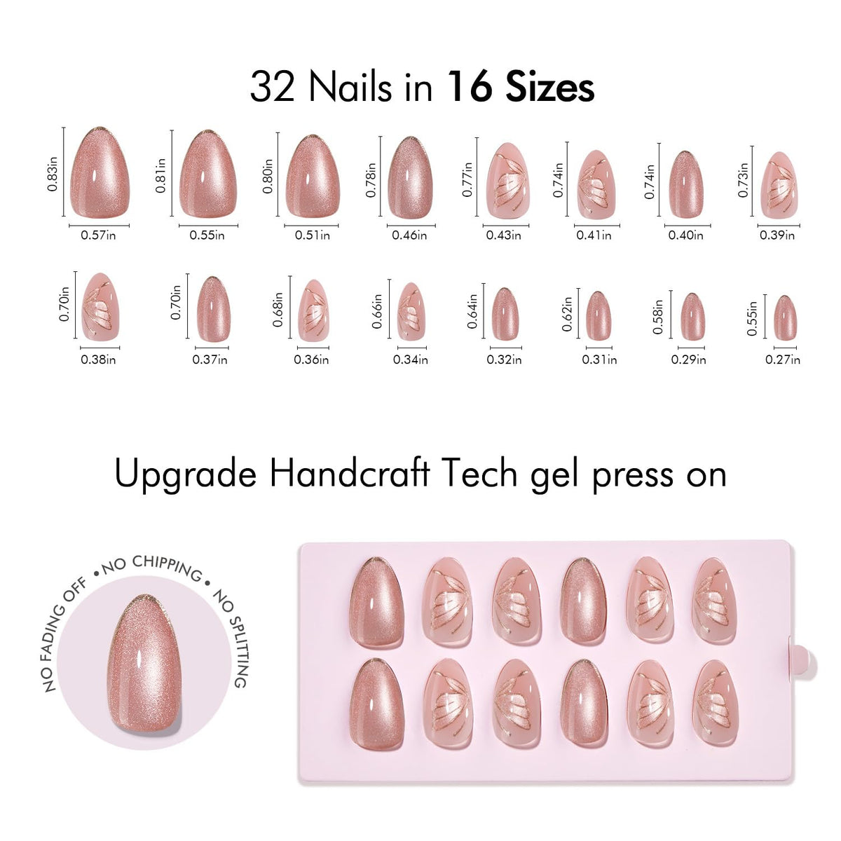 VSALON 16 sizes across 32 pieces for a comfortable fit.