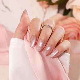 VSALON butterfly metallic design nails add a striking wearable art accent.