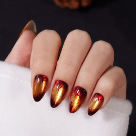 VSALON 14-day hold option using glue for durable wear on short almond nails.