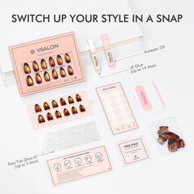 VSALON 16-size range ensures a comfortable fit for most nails.