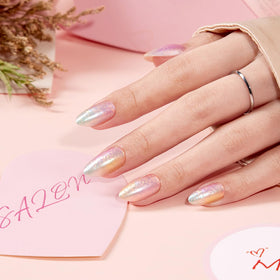 VSALON Short almond nails with 16 sizes ensure a precise, natural-looking fit