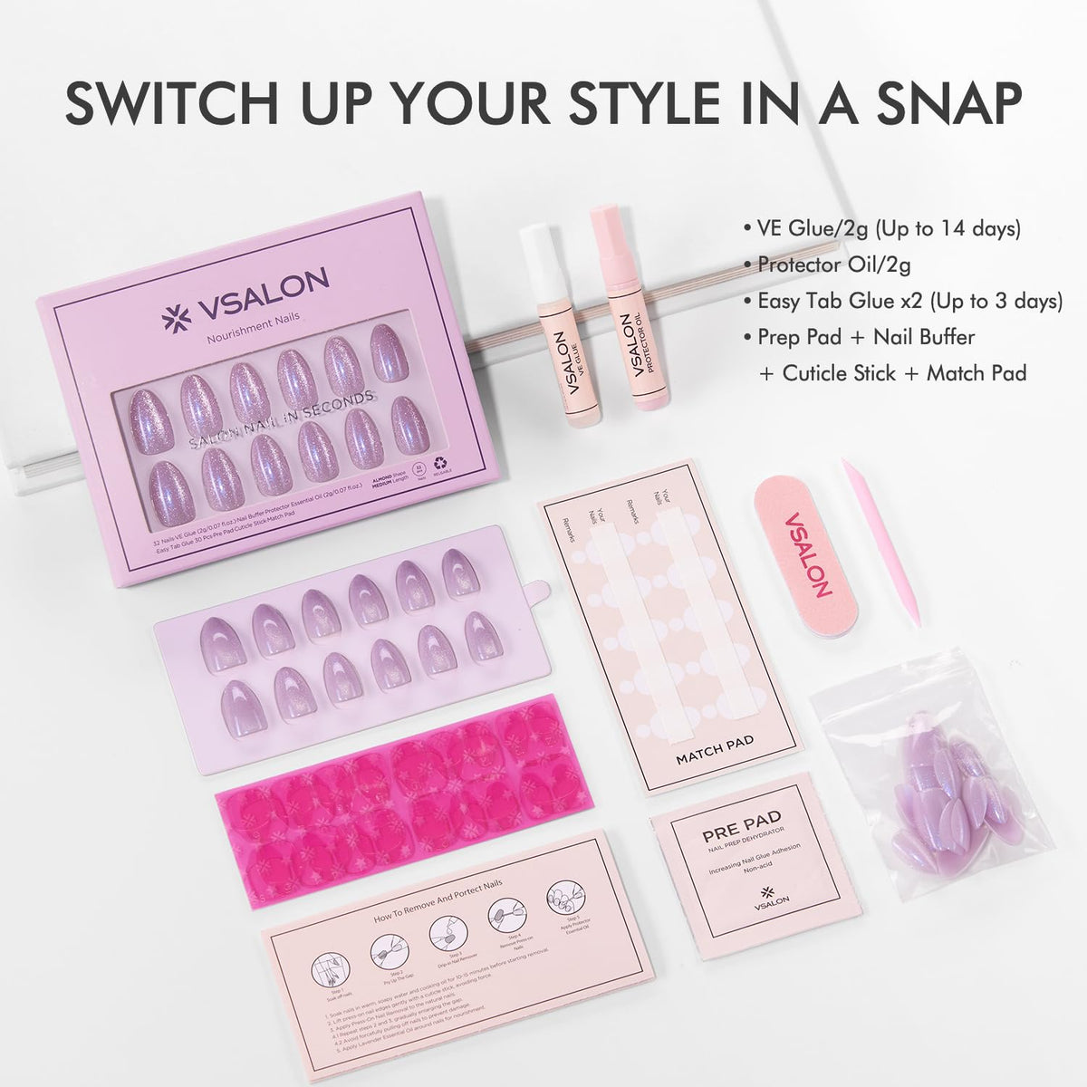VSALON sixteen sizes offer precise, comfortable fit