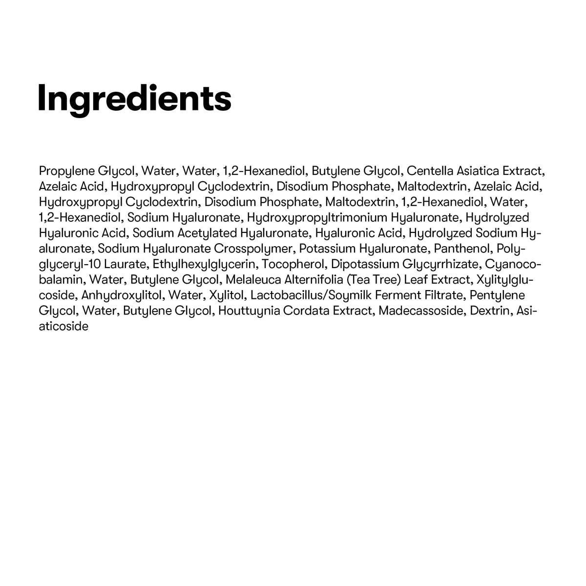 VT COSMETICS Azelaic Acid Cica Exosome Ampoule label demonstrating gentle daily use.