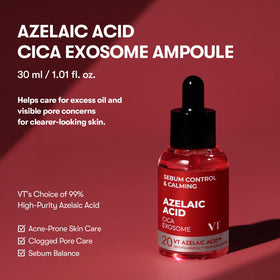 VT COSMETICS Azelaic Acid Cica Exosome Ampoule texture close-up highlighting fast absorption.