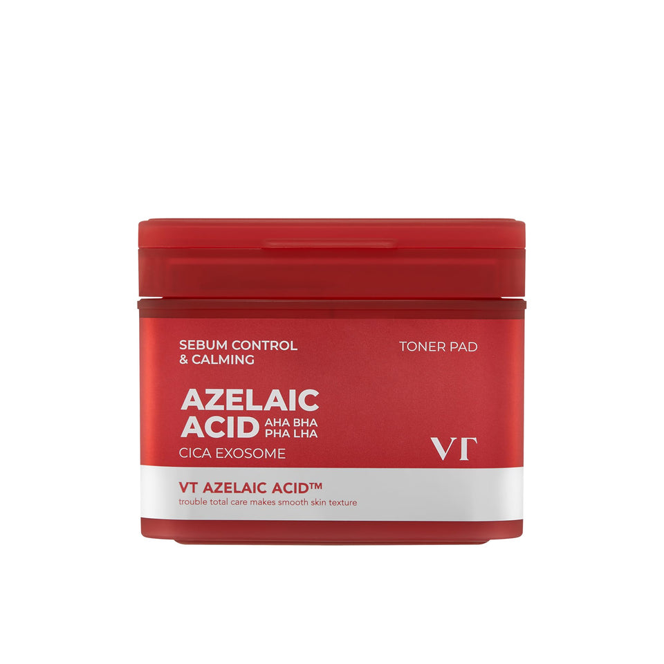 VT COSMETICS Azelaic Acid Care Toner Pad with embossed texture for deep cleansing.