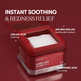 VT COSMETICS Azelaic Toner Pad smooth side refines pores and prepares skin.