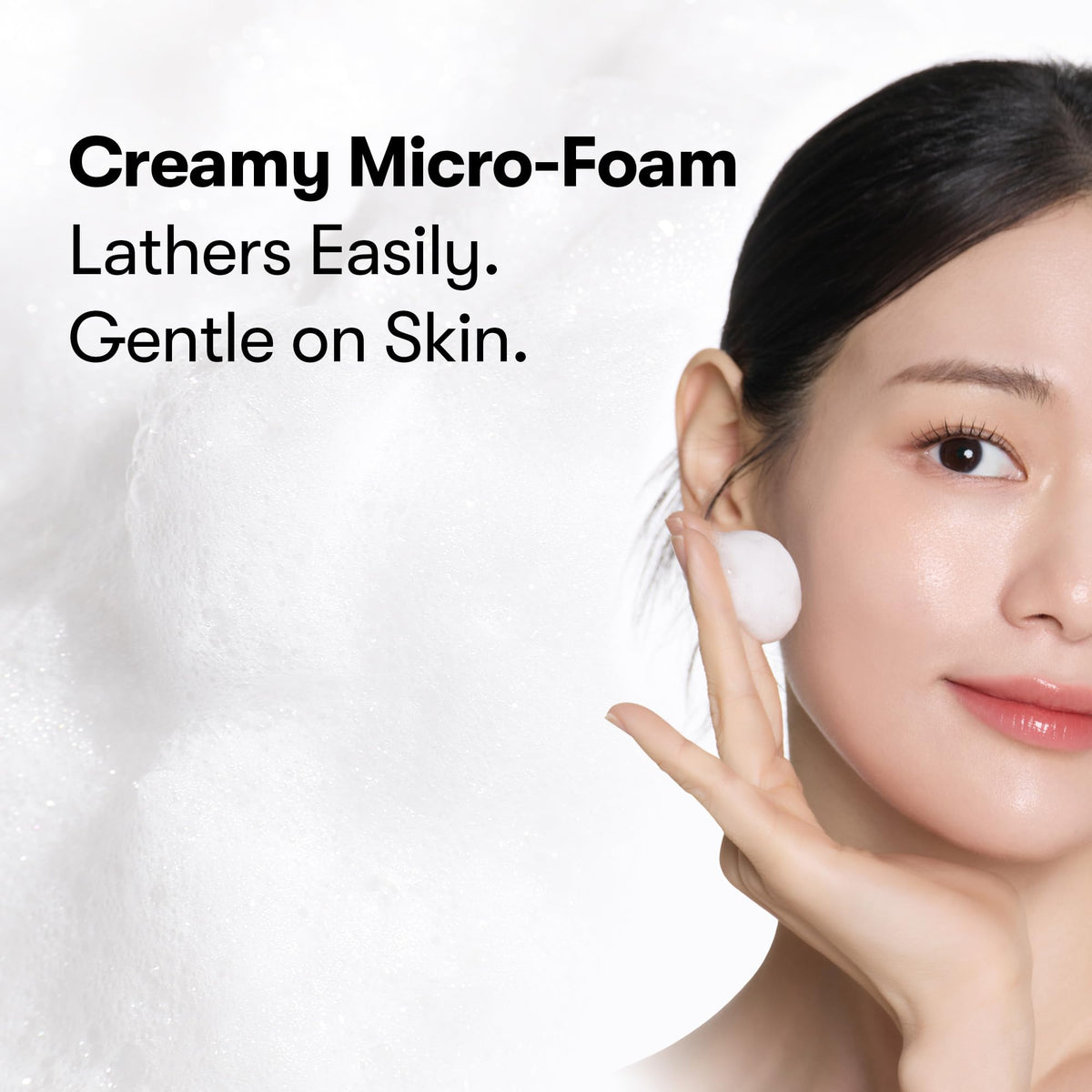 VT COSMETICS PDRN Barrier Cleanser applied by hand for a mild, comfortable cleanse