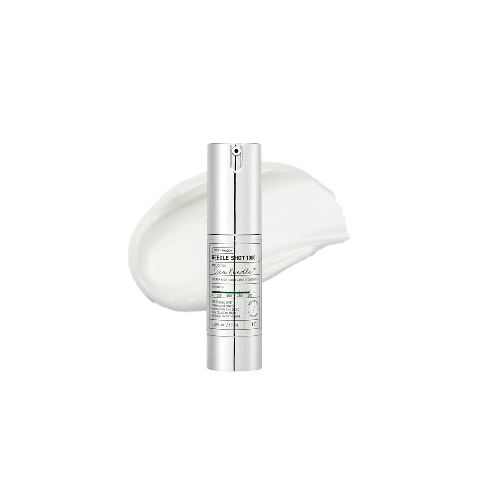 VT COSMETICS Reedle Shot 1000 bottle front, brightening nighttime serum.