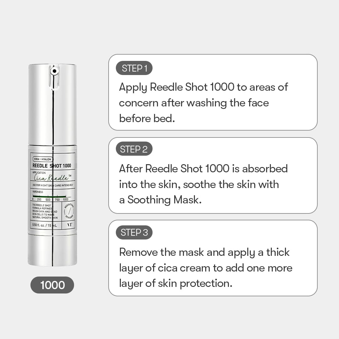 VT COSMETICS Reedle Shot 1000 packaging showing premium texture.