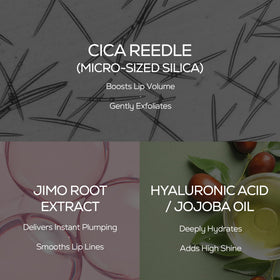 VT Cosmetics Reedle Shot Lip Plumper hydrates deeply with Hyaluronic Acid and Jojoba Oil.