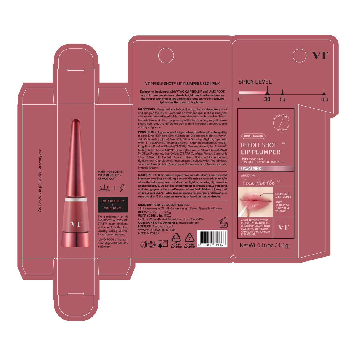VT Cosmetics Reedle Shot Lip Plumper perfect for Korean beauty lip gloss looks.