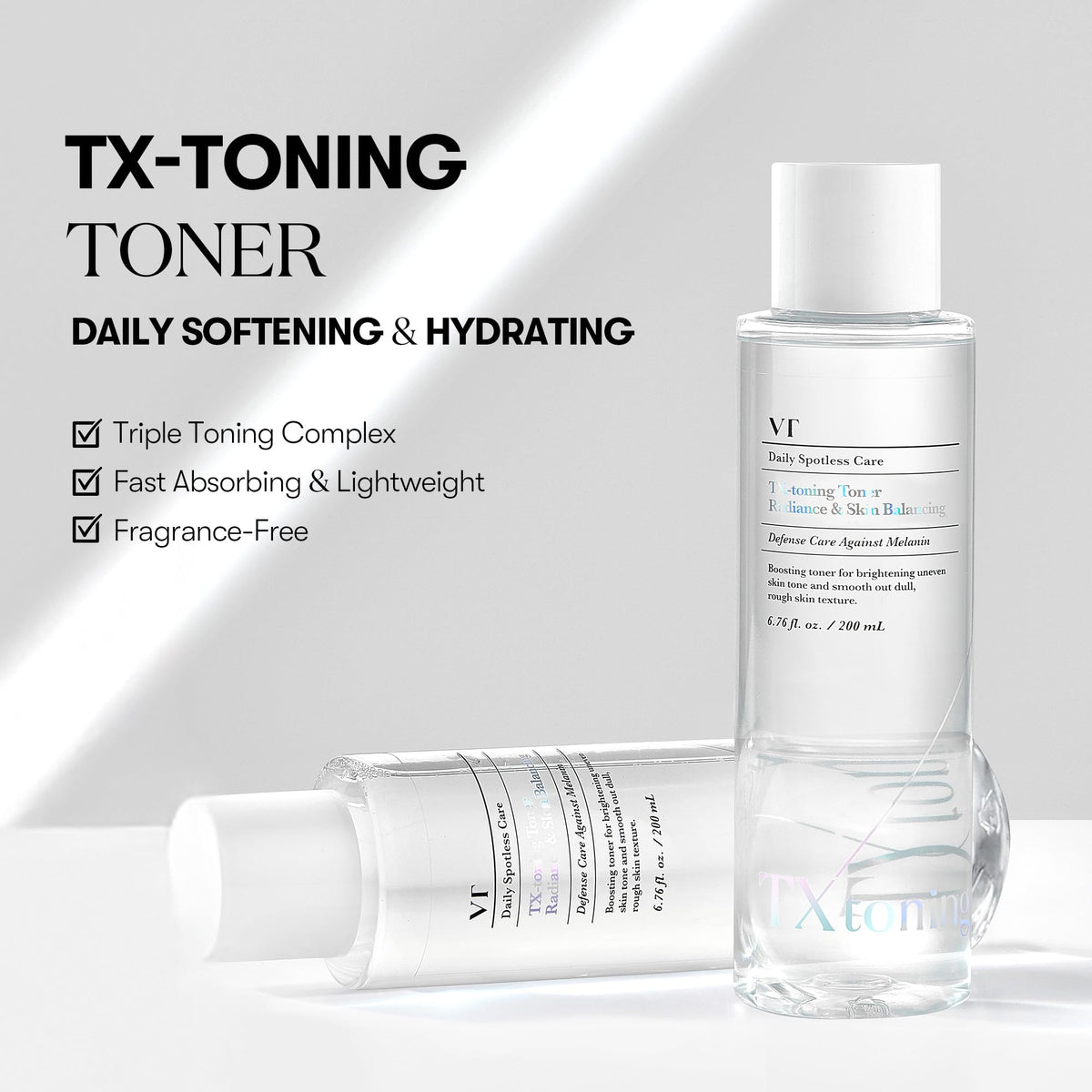 VT COSMETICS Tranexamic acid toner dispense for precise daily use.