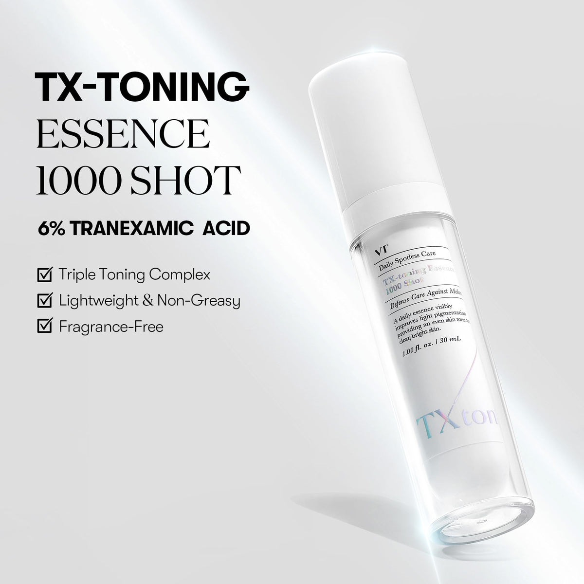 VT COSMETICS TX Toning Essence pump-dispense for easy daily hydration