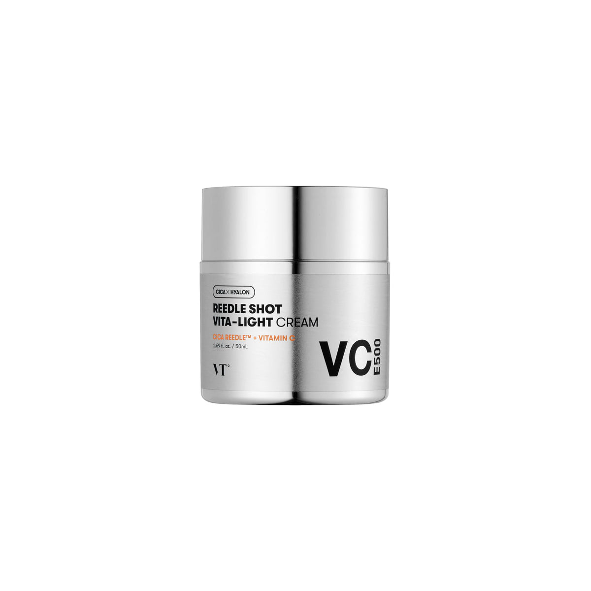 VT COSMETICS Vita-Light Cream bottle close-up showing vitamin-rich formula for glowing skin.