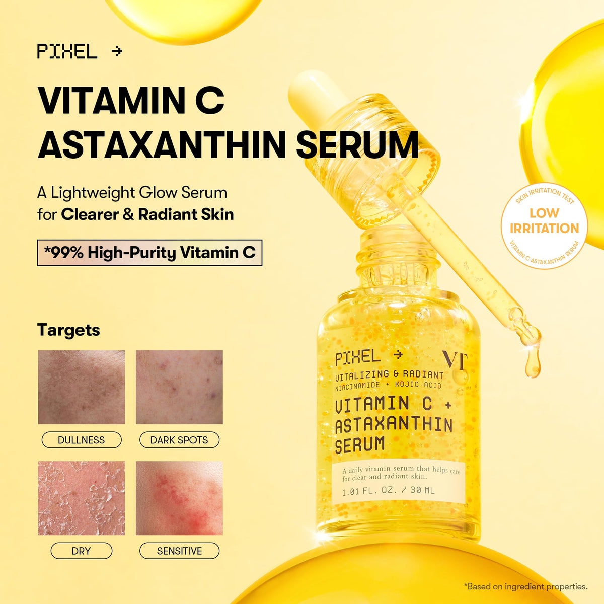 VT COSMETICS Vitamin C Astaxanthin Serum dropper enables precise, lightweight application.