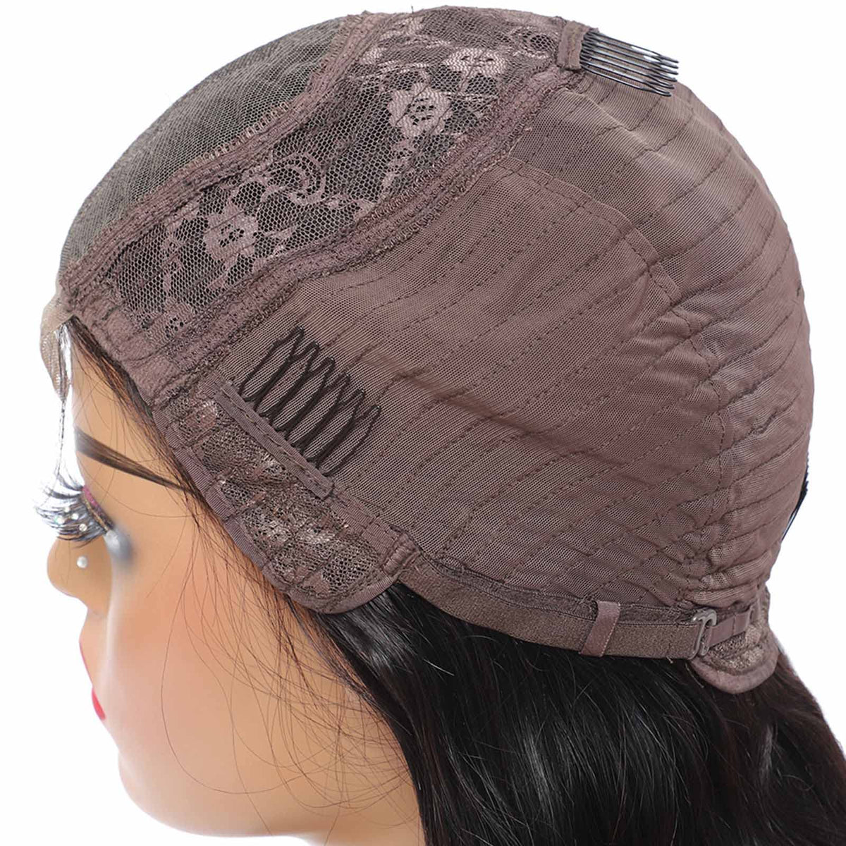 VTAOZI cap with 22-22.5 inch fit and four combs for stability.