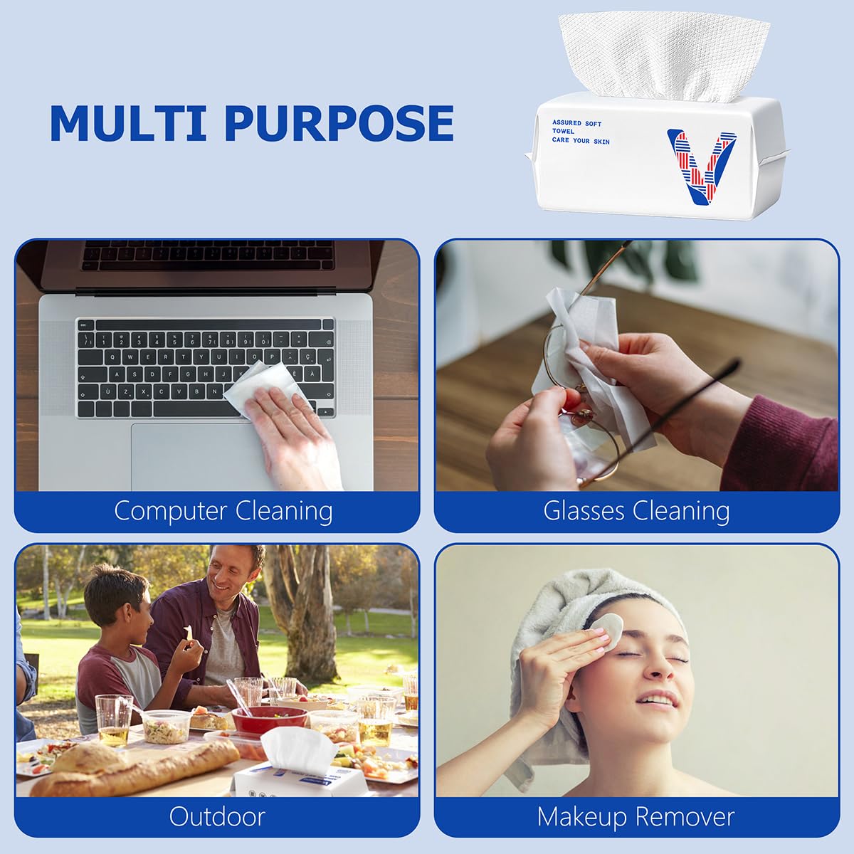 Vuacepe face towels biodegradable plant-fiber material eco-friendly