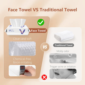 Vuacepe face towels soft-touch smooth side for gentle cleansing