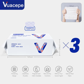 Vuacepe face towels wet-dry dual-use for skincare and cleaning