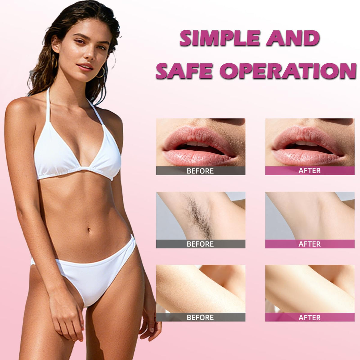 Vudex Bikini Trimmer ceramic blades for a smooth close shave