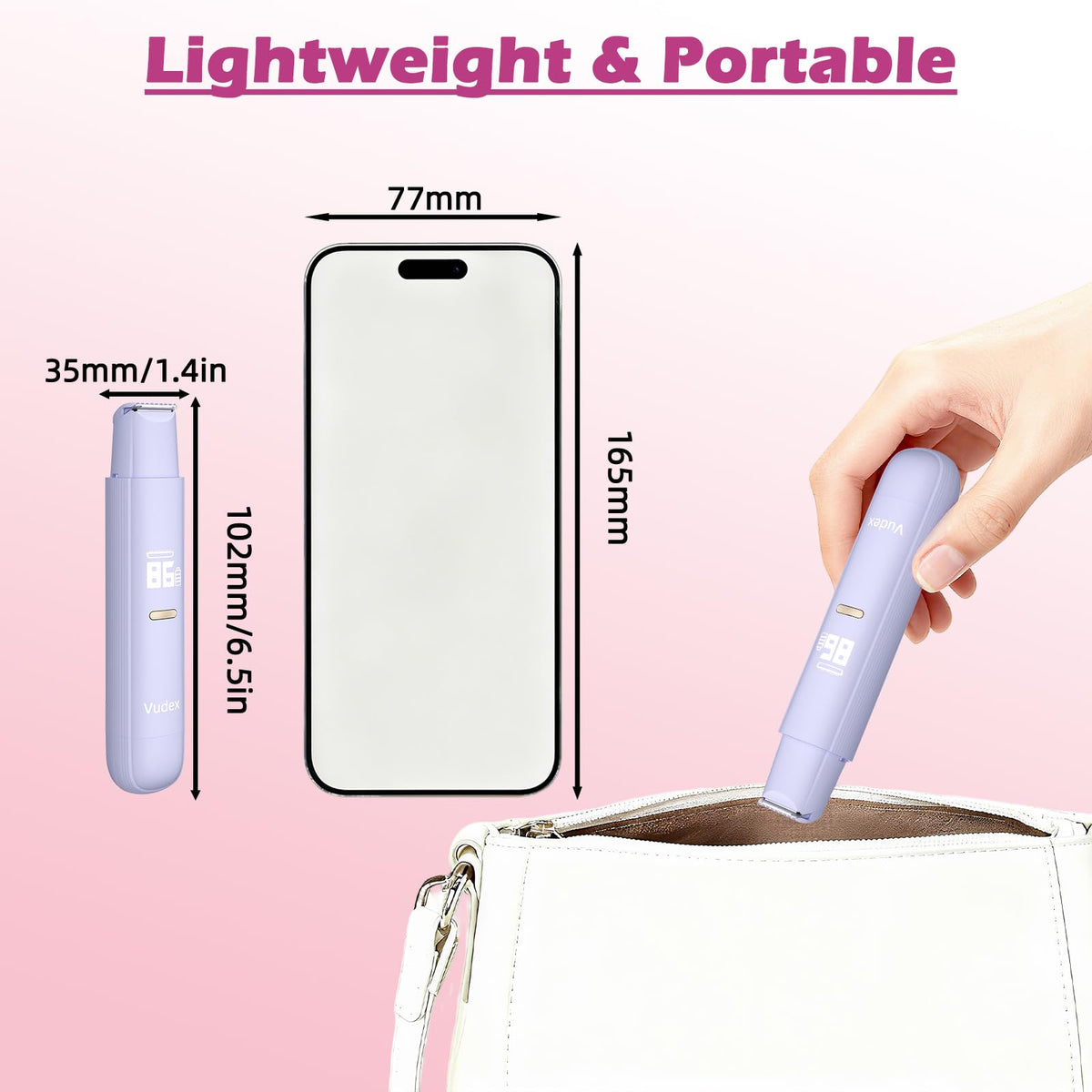 Vudex Bikini Trimmer compact ergonomic grip for comfortable use