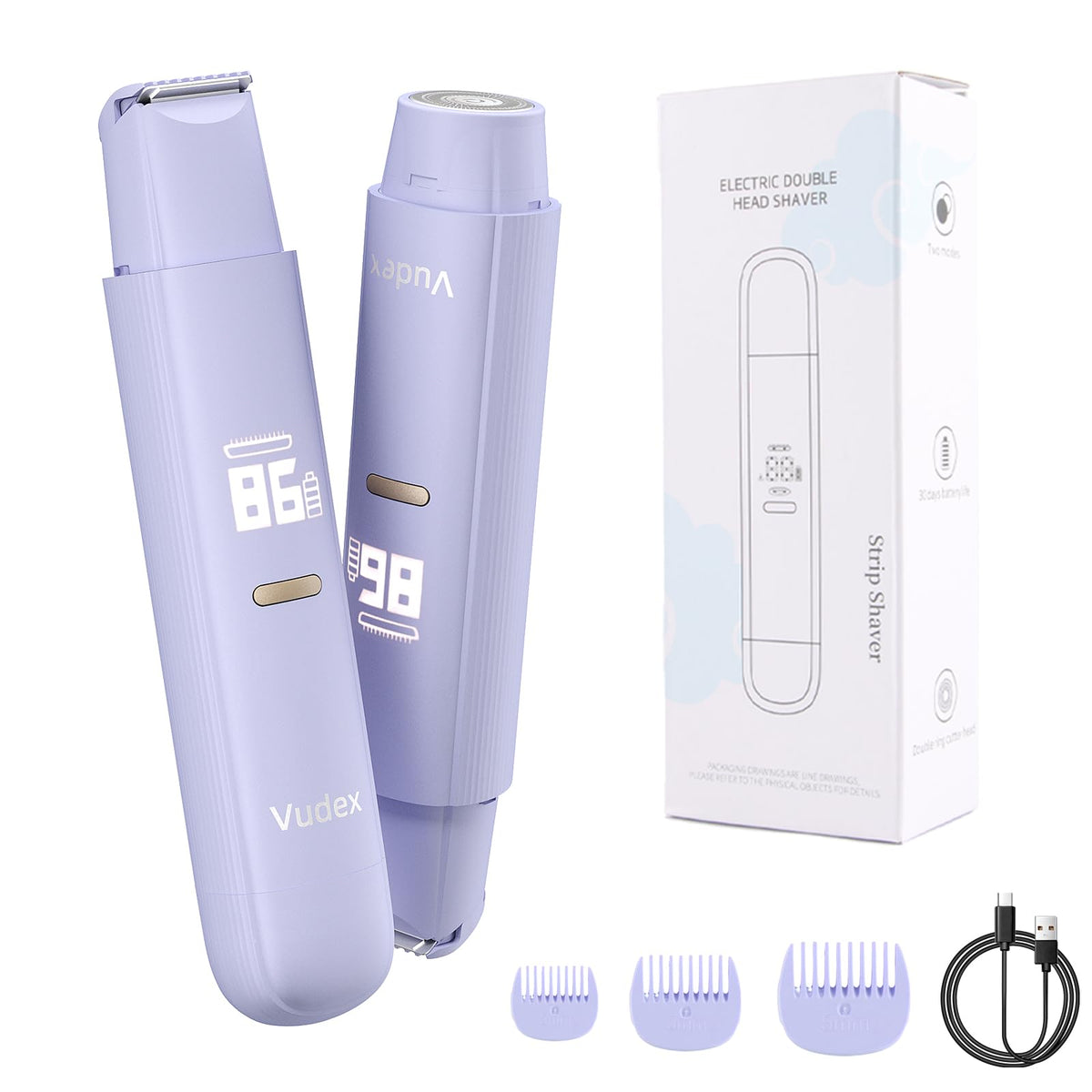 Vudex Bikini Trimmer dual-head design for precise grooming on body