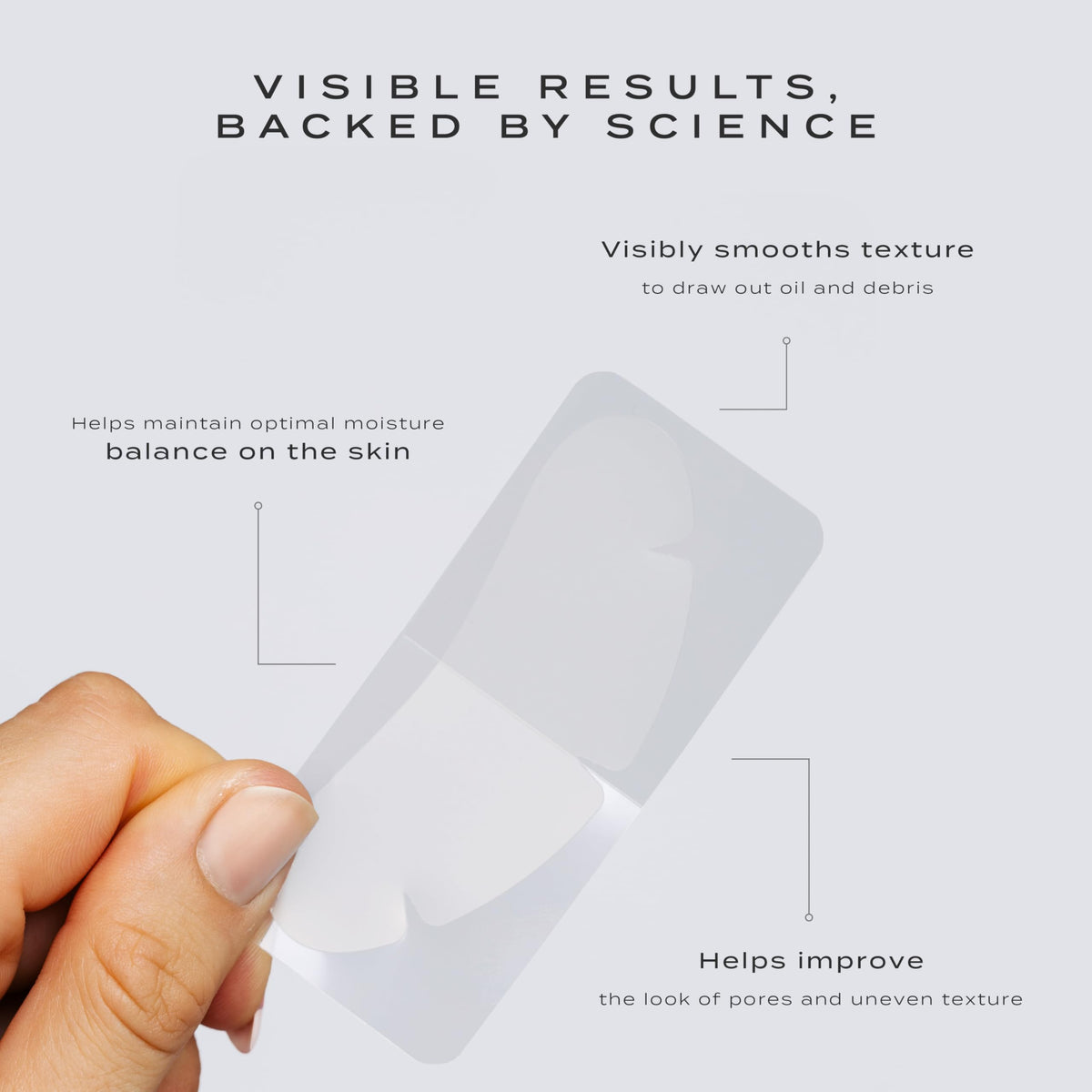 Vue Chin Patches hydrocolloid formula creates a gentle gel that draws out impurities.