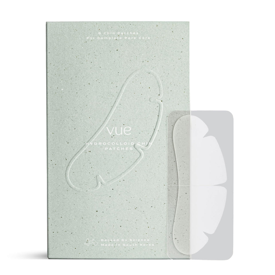 Vue Chin Patches applied at night contour the chin and control oil effectively.