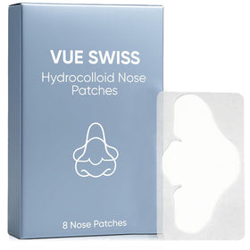 Vue Swiss nose patches with hydrocolloid base close-up showing pore cleansing