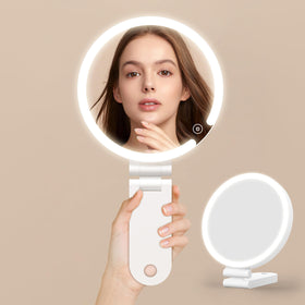 VueCute travel mirror with lights offers three color temps for versatile makeup checks.