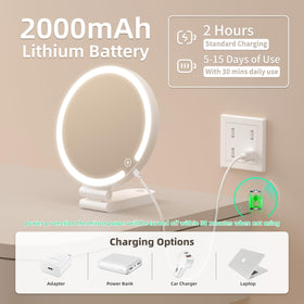 VueCute rechargeable battery powers cordless makeup sessions on the go.