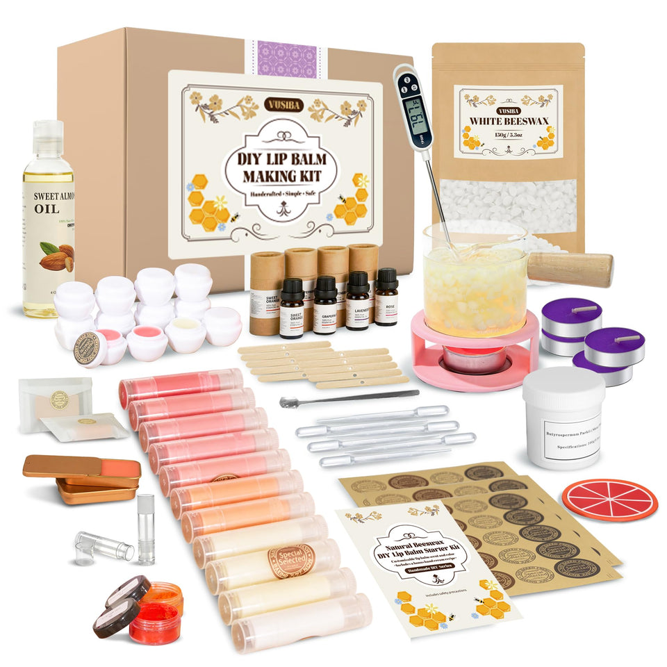 VUSIBA DIY Lip Balm Kit melter in action for smooth, customizable lip balms.
