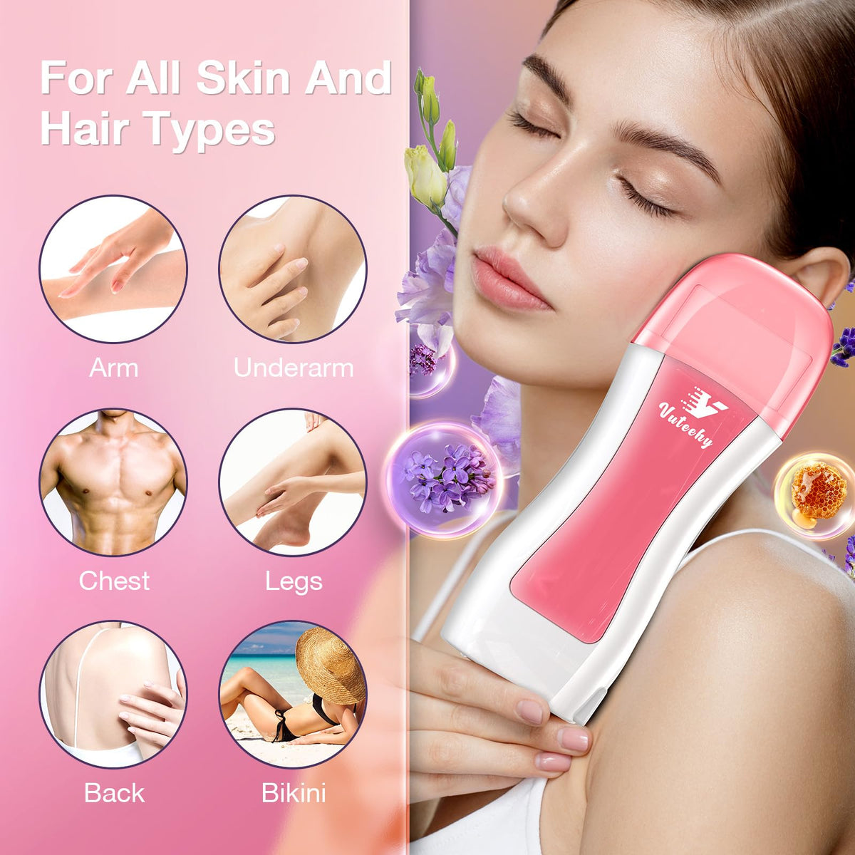 Vuteehy Roll-On Wax Kit wax strips support hygienic, easy hair removal at home