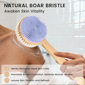 Nylon bristles deliver a deep-clean massage across the back.