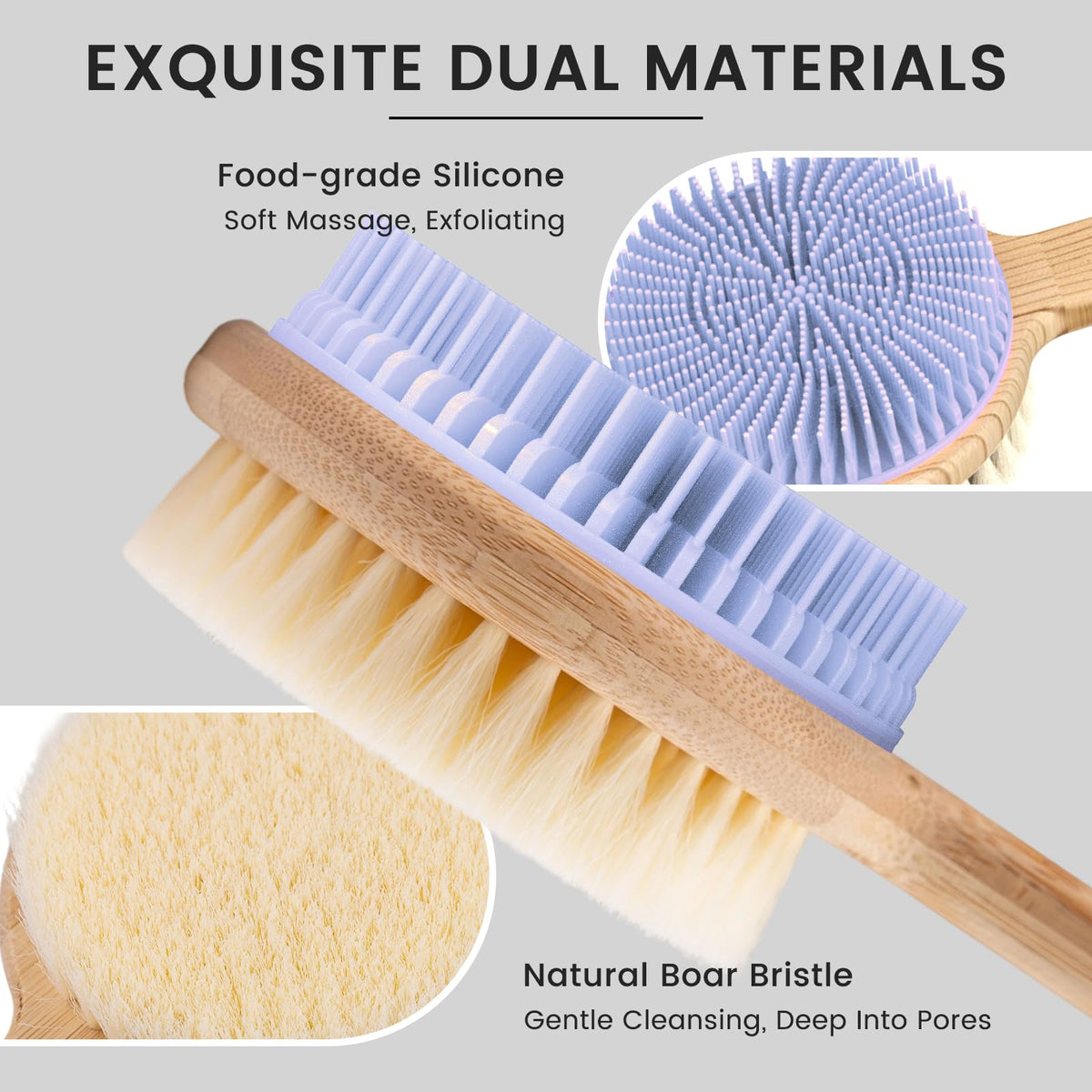 Silicone exfoliation side is gentle on chest and neck.