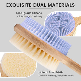 Silicone exfoliation side is gentle on chest and neck.