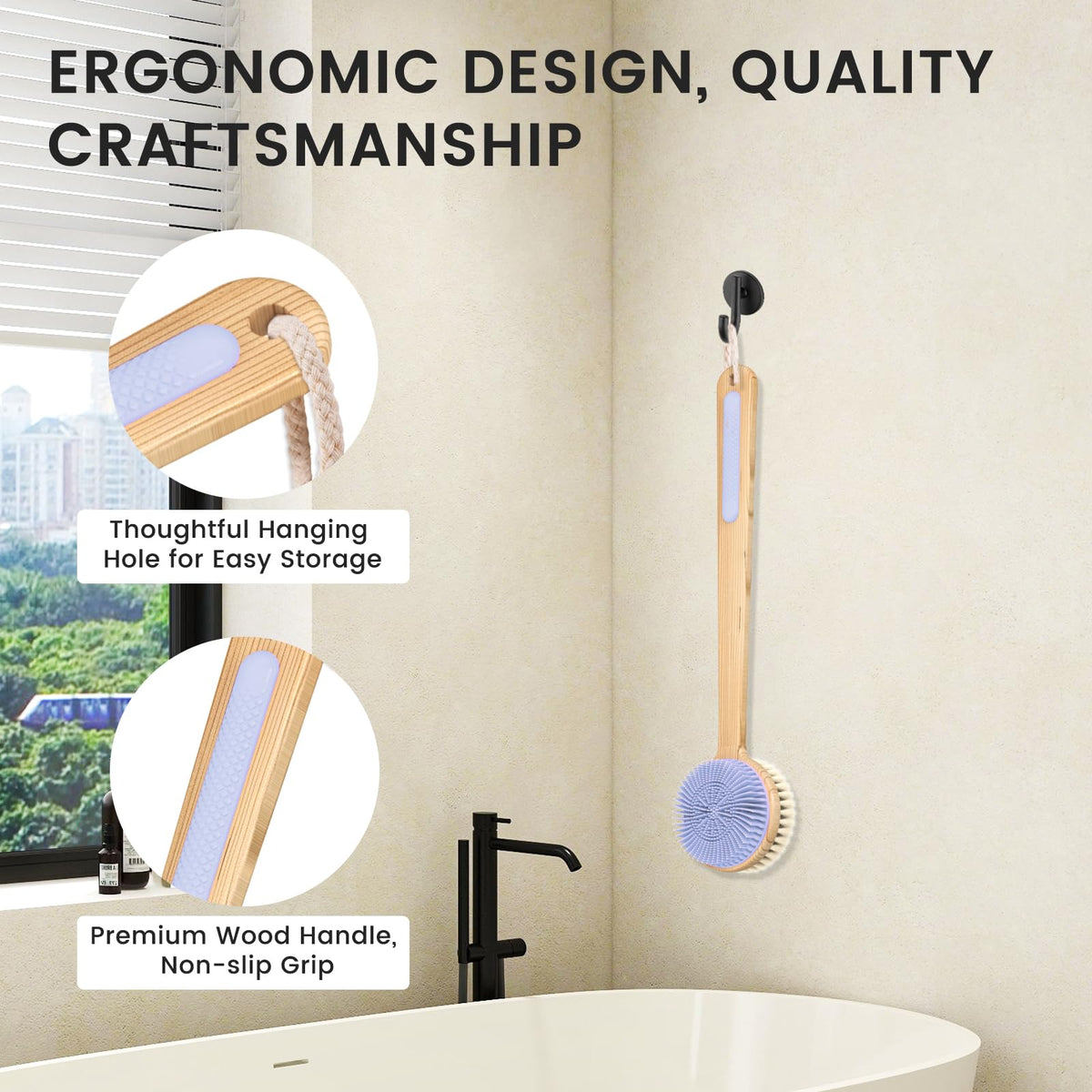 Suitable for wet shower use or dry brushing routines with this tool.