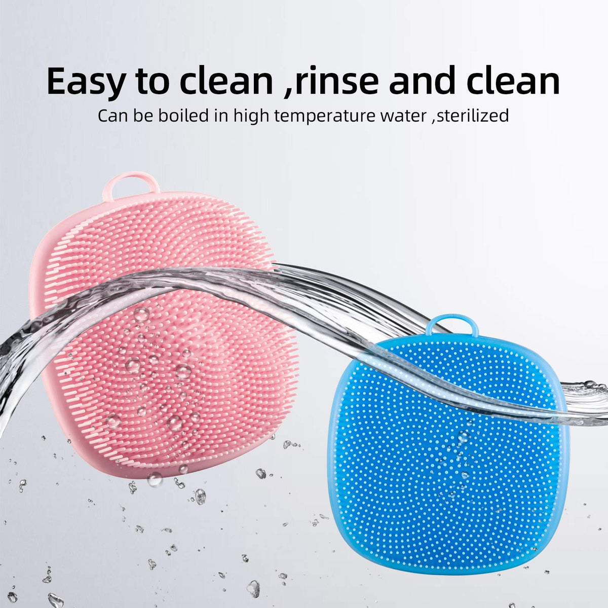 Ergonomic grip in use, promoting comfortable cleansing with VWMYQ brush.